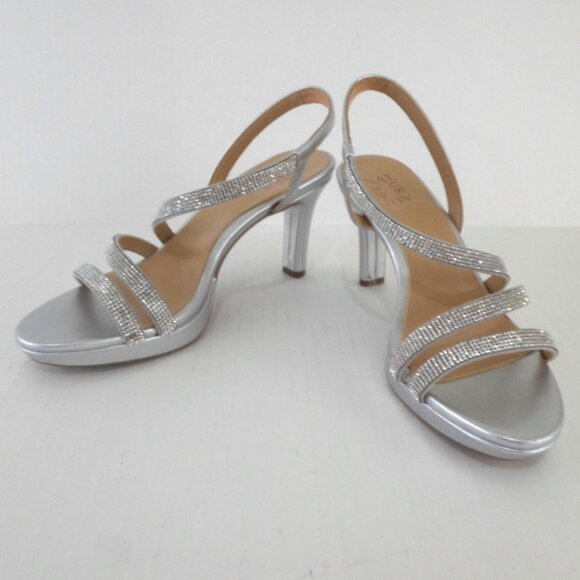 Naturalizer BRENTA2 Silver Rhinestone Strappy Sandal - Picture 4 of 9